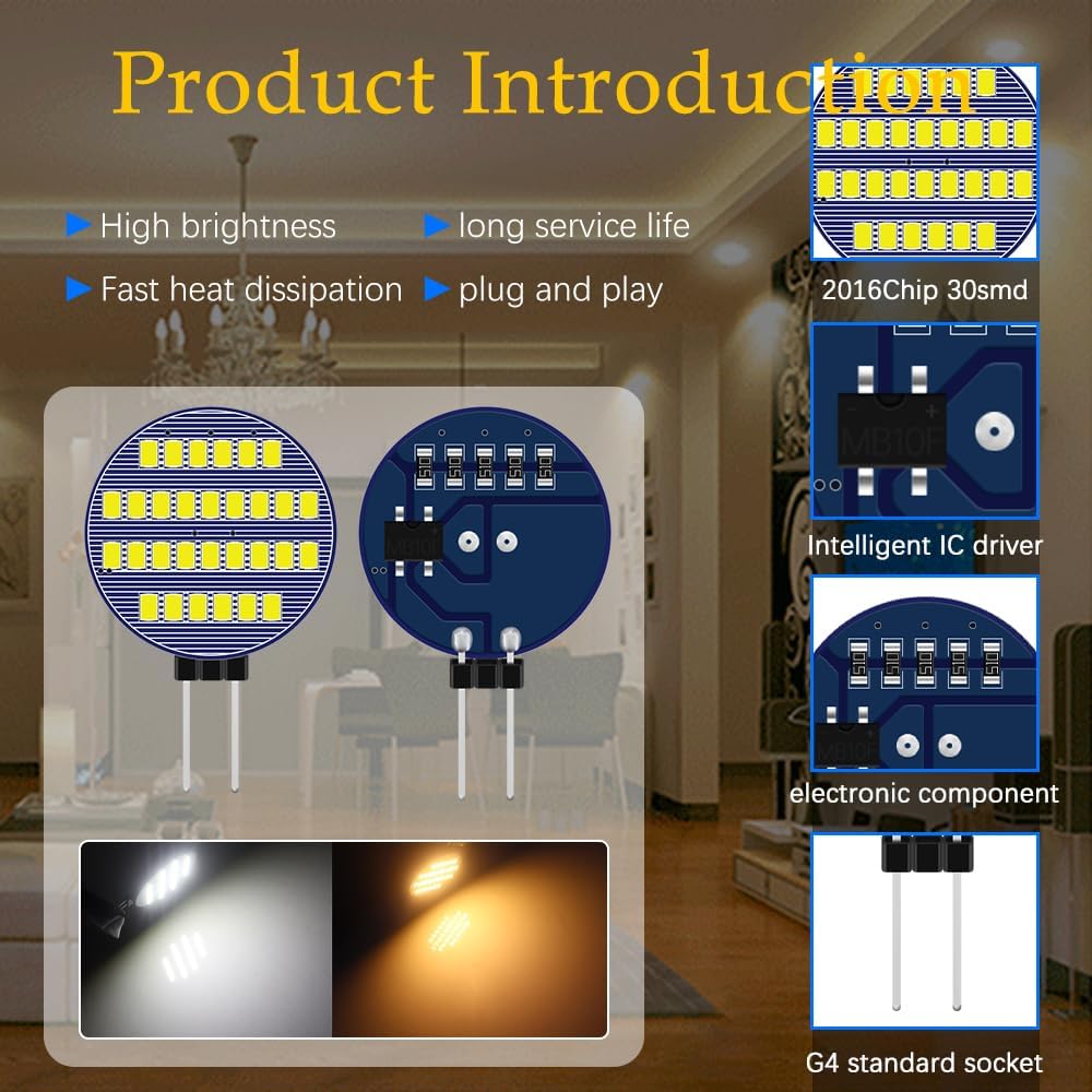 BlyilyB G4 LED Bulbs 2016 30SMD Bright White Color 4