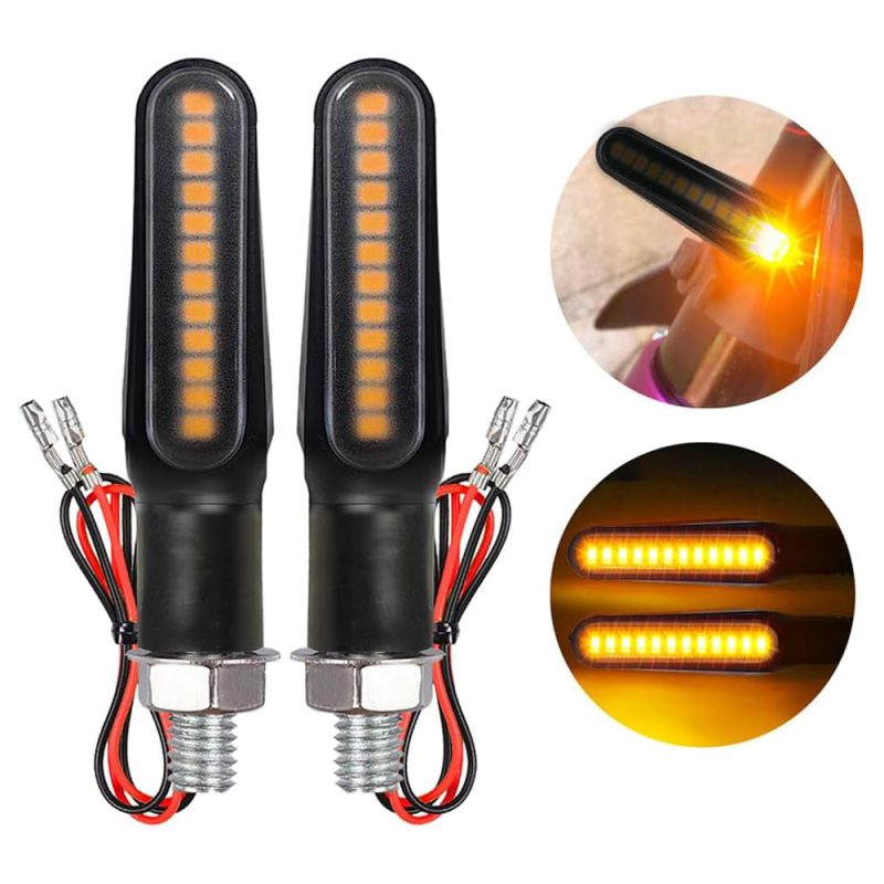 BlyilyB Motorcycle Blinkers Indicator Turn Signal Amber Flowing Sequential Universal Lamp - Image 2
