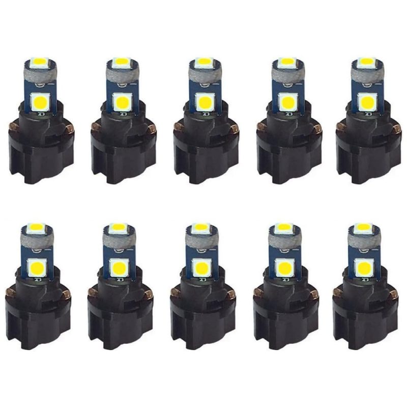 BlyilyB T5 37 74 LED Bulb With Twist Lock Socket PC74 PC37 Dashboard Instrument Panel Gauge Cluster Light