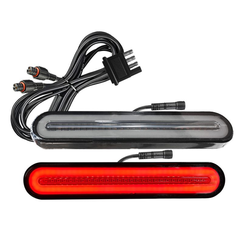 BlyilyB 9 Inch Red Color Oval Cargo Carrier Stop Turn Signals Tail Light Light Kit with Waterproof 4 Pin Grommets Wire Harness For Luggage Rack